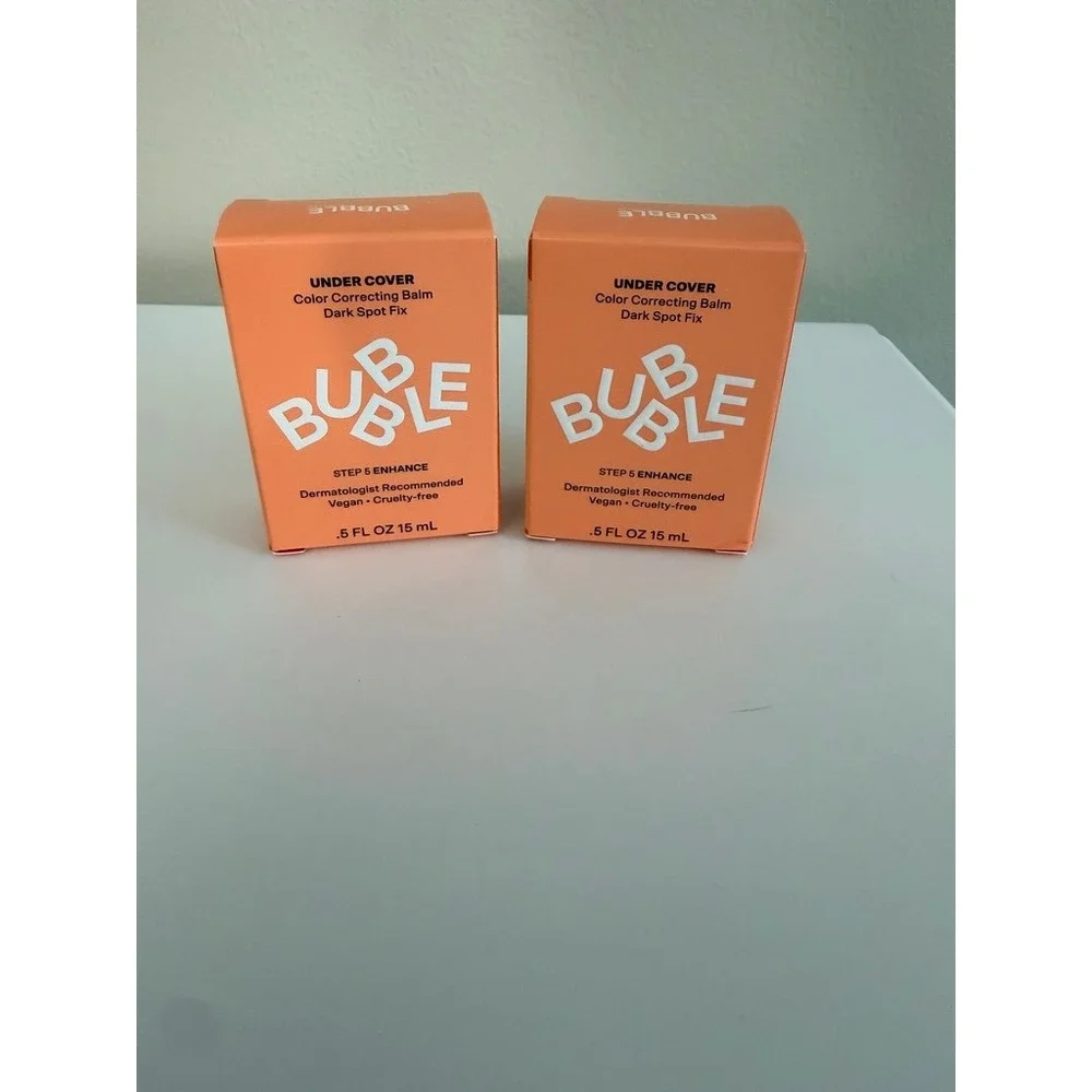 Bubble Under Cover Color Correcting Balm .5oz Orange Dark Spot Fix NWT 2pk